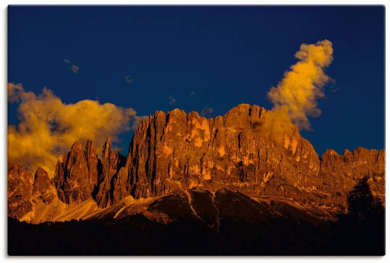 Artland Wandbild »Es wird Abend im Rosengarten«, Berge & Alpenbilder, (1 St.), als Alubild, Leinwandbild, Wandaufkleber oder Poster in versch. Grössen von Artland