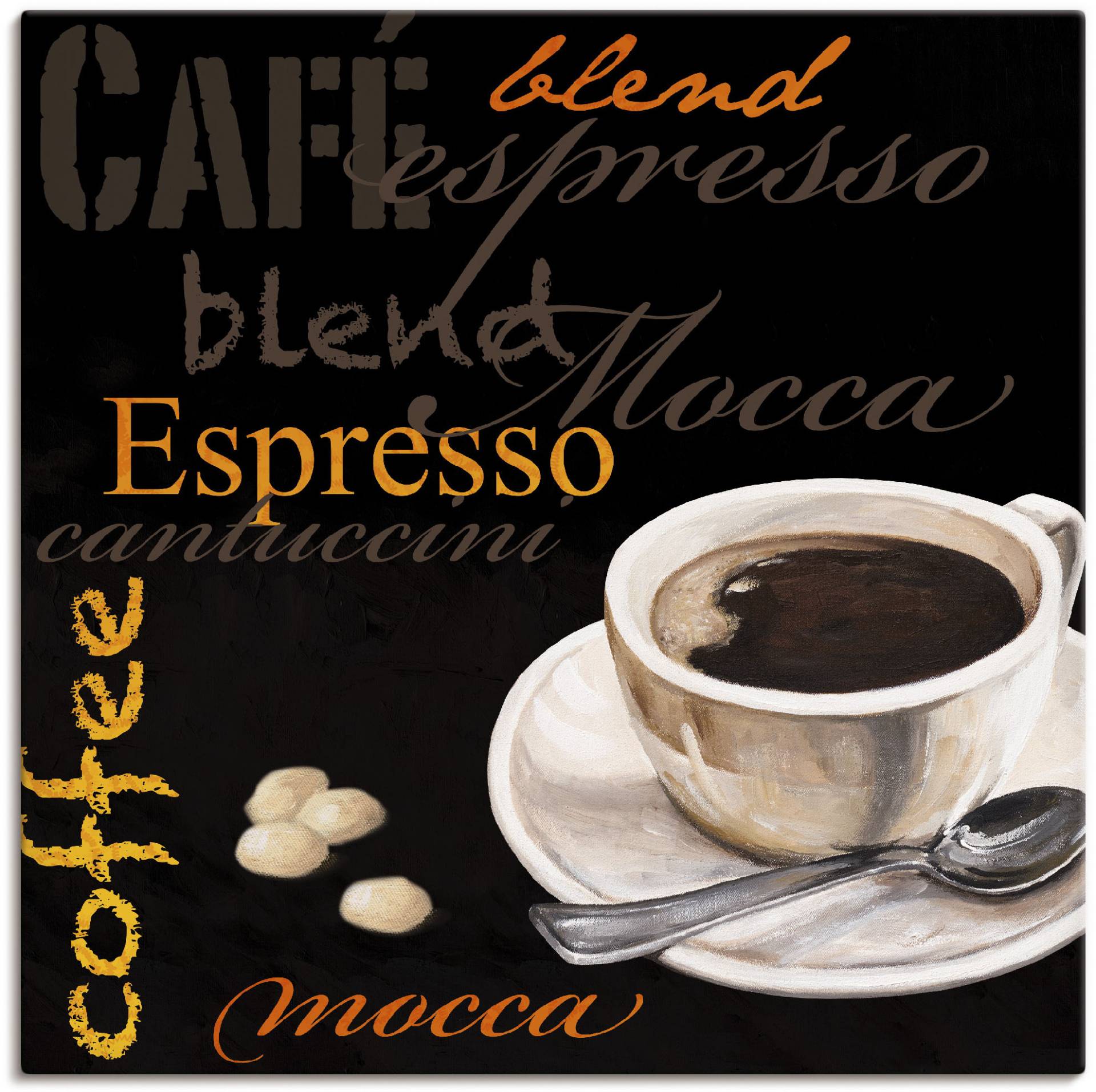 Artland Wandbild »Espresso - Kaffee«, Kaffee Bilder, (1 St.), als Alubild, Outdoorbild, Leinwandbild in verschied. Grössen von Artland
