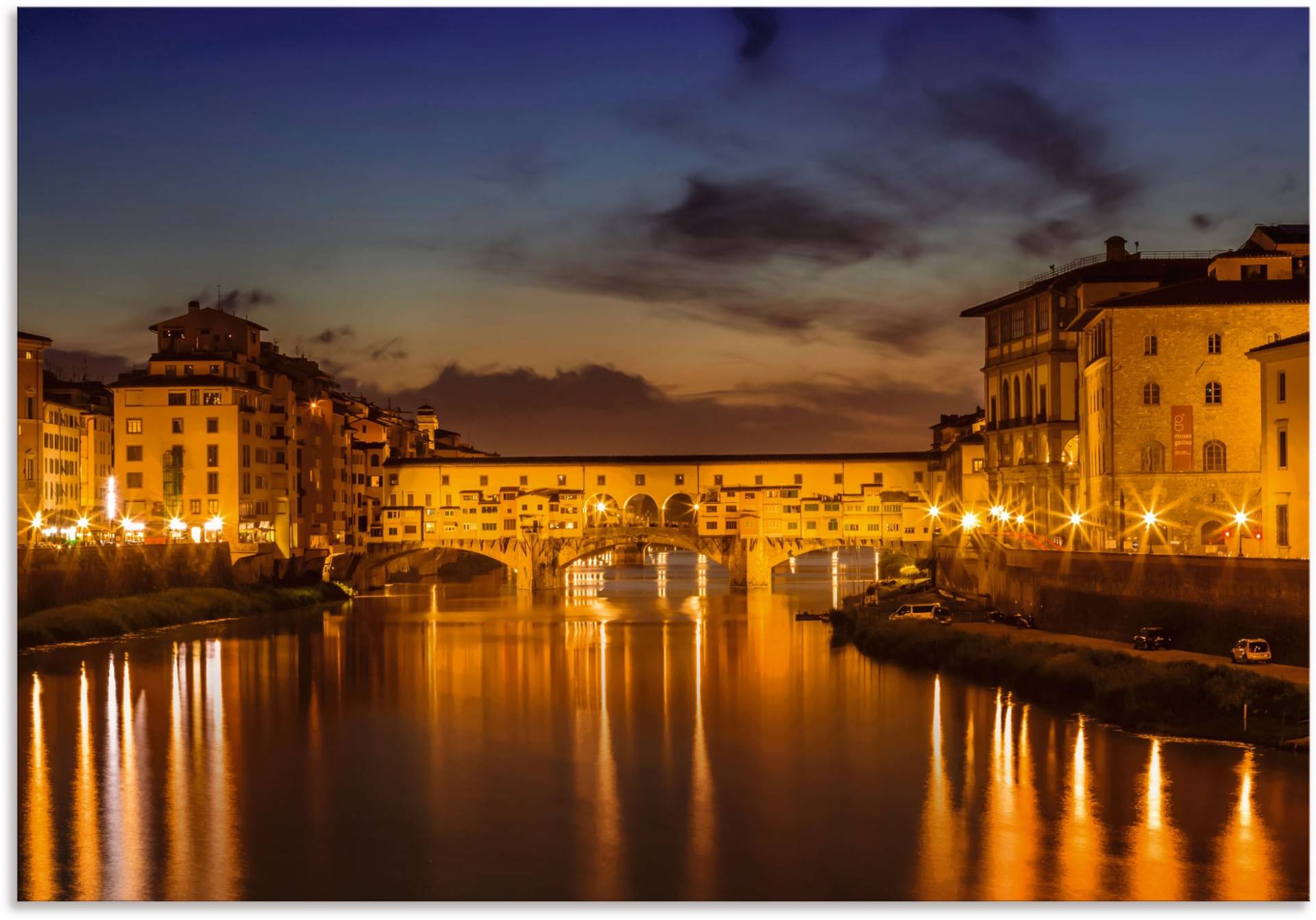 Artland Wandbild »FLORENZ Ponte Vecchio am Abend«, Florenz, (1 St.), als Alubild, Outdoorbild, Leinwandbild in verschied. Grössen von Artland