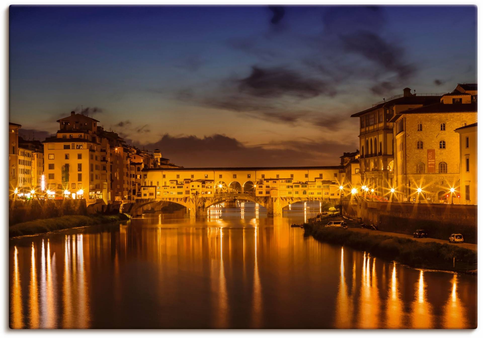 Artland Wandbild »FLORENZ Ponte Vecchio am Abend«, Florenz, (1 St.), als Alubild, Outdoorbild, Leinwandbild in verschied. Grössen von Artland