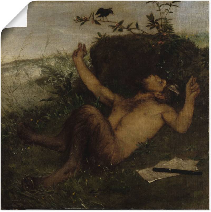 Artland Wandbild »Faun, einer Amsel zupfeifend. Um 1864/65«, klassische Fantasie, (1 St.), als Alubild, Leinwandbild, Wandaufkleber oder Poster in versch. Grössen von Artland