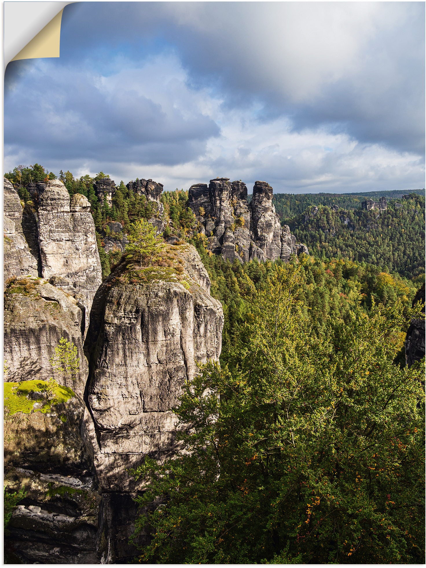 Artland Wandbild »Felsen Bäume in der Sächsische Schweiz«, Berge & Alpenbilder, (1 St.), als Alubild, Leinwandbild, Wandaufkleber oder Poster in versch. Grössen von Artland