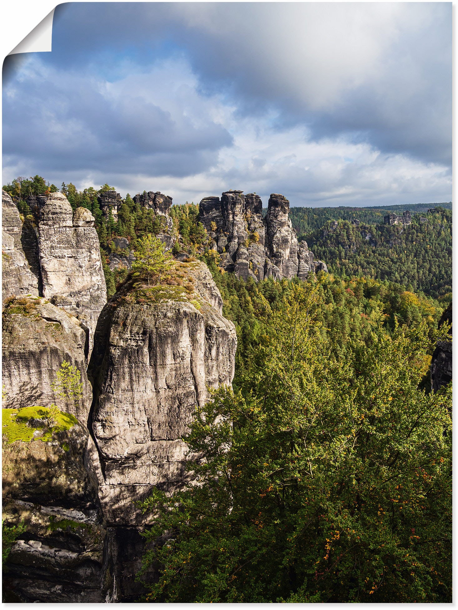 Artland Wandbild »Felsen Bäume in der Sächsische Schweiz«, Berge & Alpenbilder, (1 St.), als Alubild, Leinwandbild, Wandaufkleber oder Poster in versch. Grössen von Artland