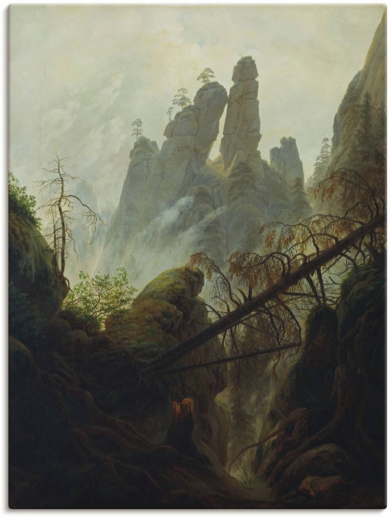 Artland Wandbild »Felsenschlucht. 1822/23«, Felsen, (1 St.), als Alubild, Leinwandbild, Wandaufkleber oder Poster in versch. Grössen von Artland