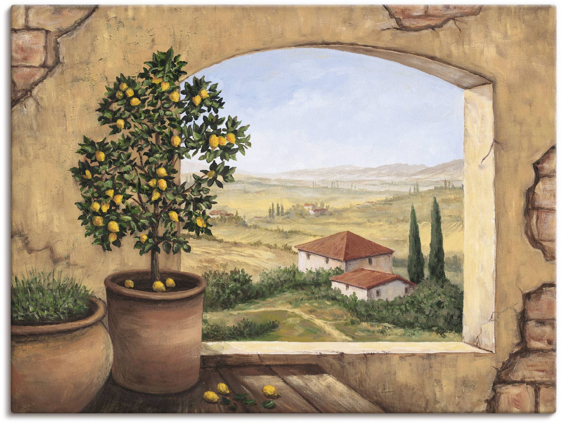 Artland Wandbild »Fenster in der Toskana«, Fensterblick, (1 St.), als Alubild, Outdoorbild, Leinwandbild, Poster, Wandaufkleber von Artland