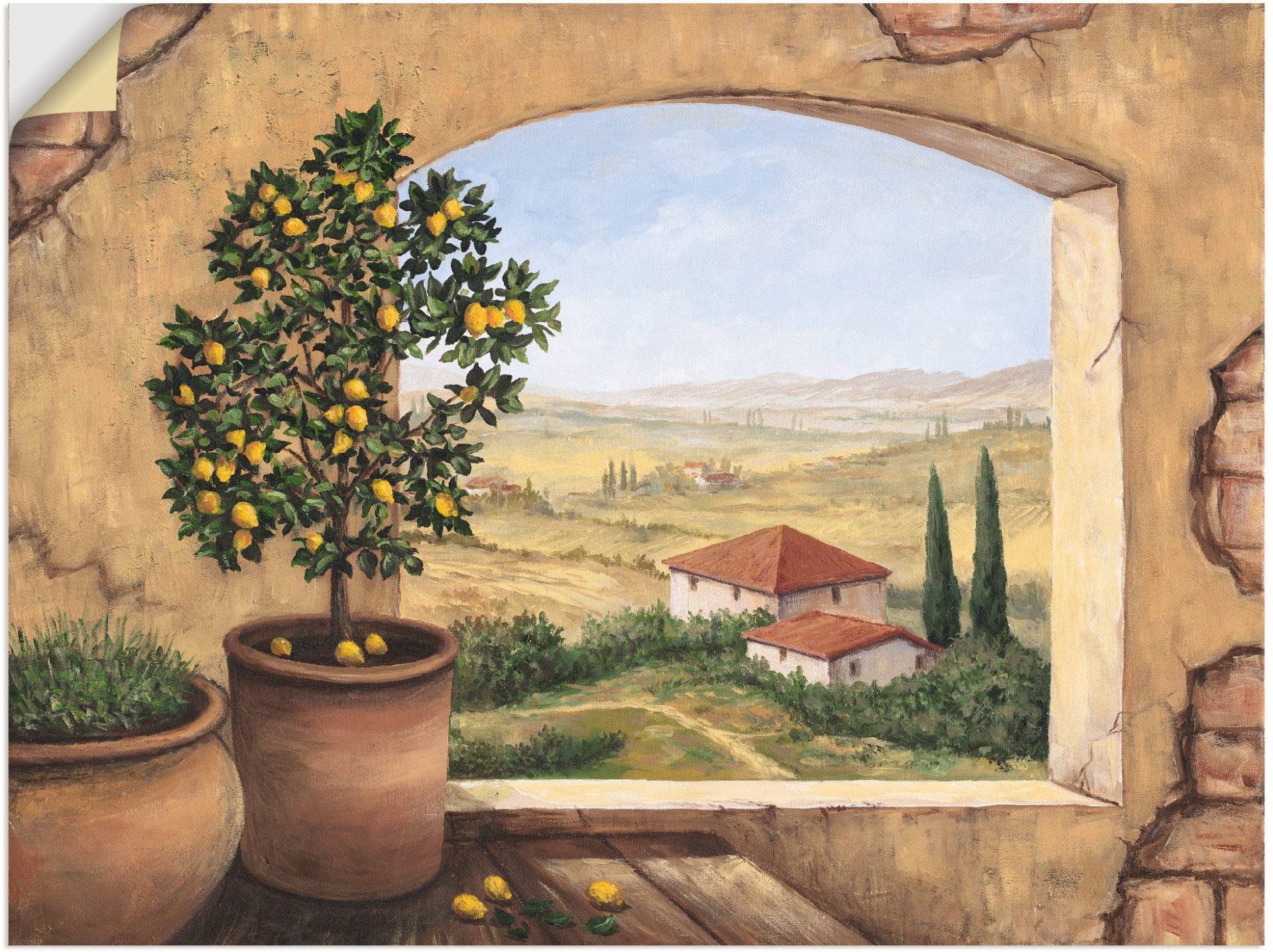 Artland Wandbild »Fenster in der Toskana«, Fensterblick, (1 St.), als Alubild, Outdoorbild, Leinwandbild, Poster, Wandaufkleber von Artland