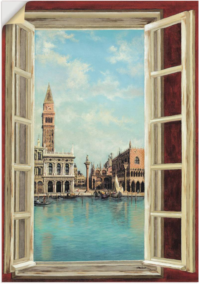 Artland Wandbild »Fenster mit Blick auf Venedig«, Fensterblick, (1 St.), als Leinwandbild, Poster, Wandaufkleber in verschied. Grössen von Artland