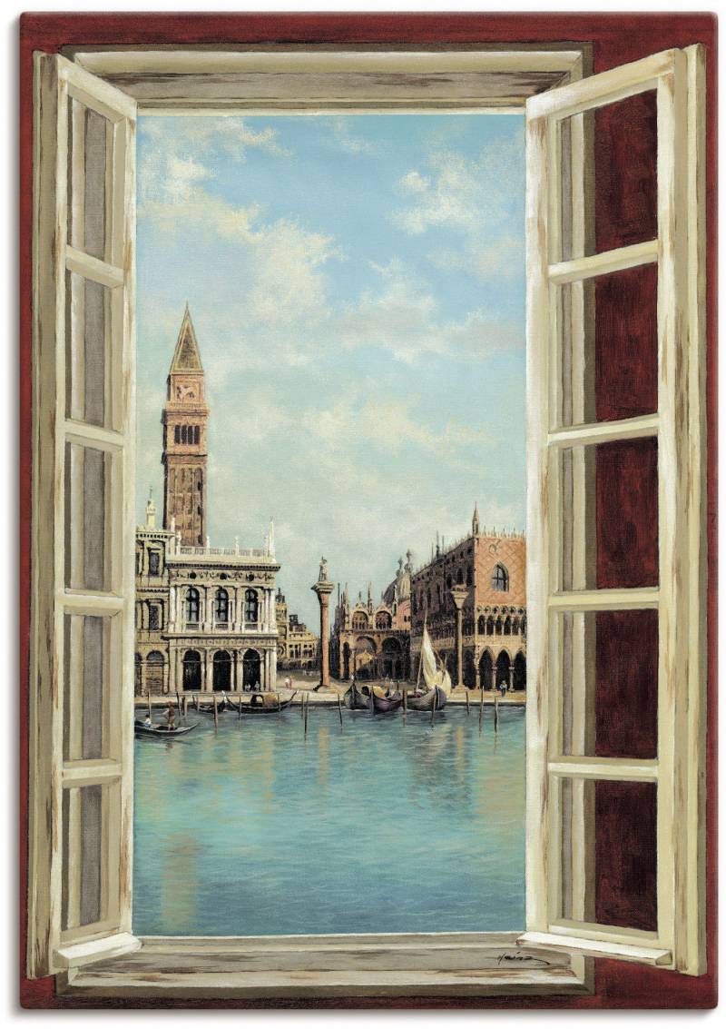 Artland Wandbild »Fenster mit Blick auf Venedig«, Fensterblick, (1 St.), als Leinwandbild, Poster, Wandaufkleber in verschied. Grössen von Artland