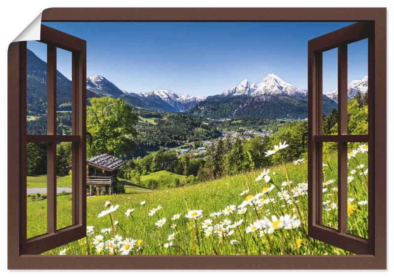 Artland Wandbild »Fensterblick Bayerischen Alpen«, Berge, (1 St.), als Alubild, Outdoorbild, Leinwandbild, Poster, Wandaufkleber von Artland