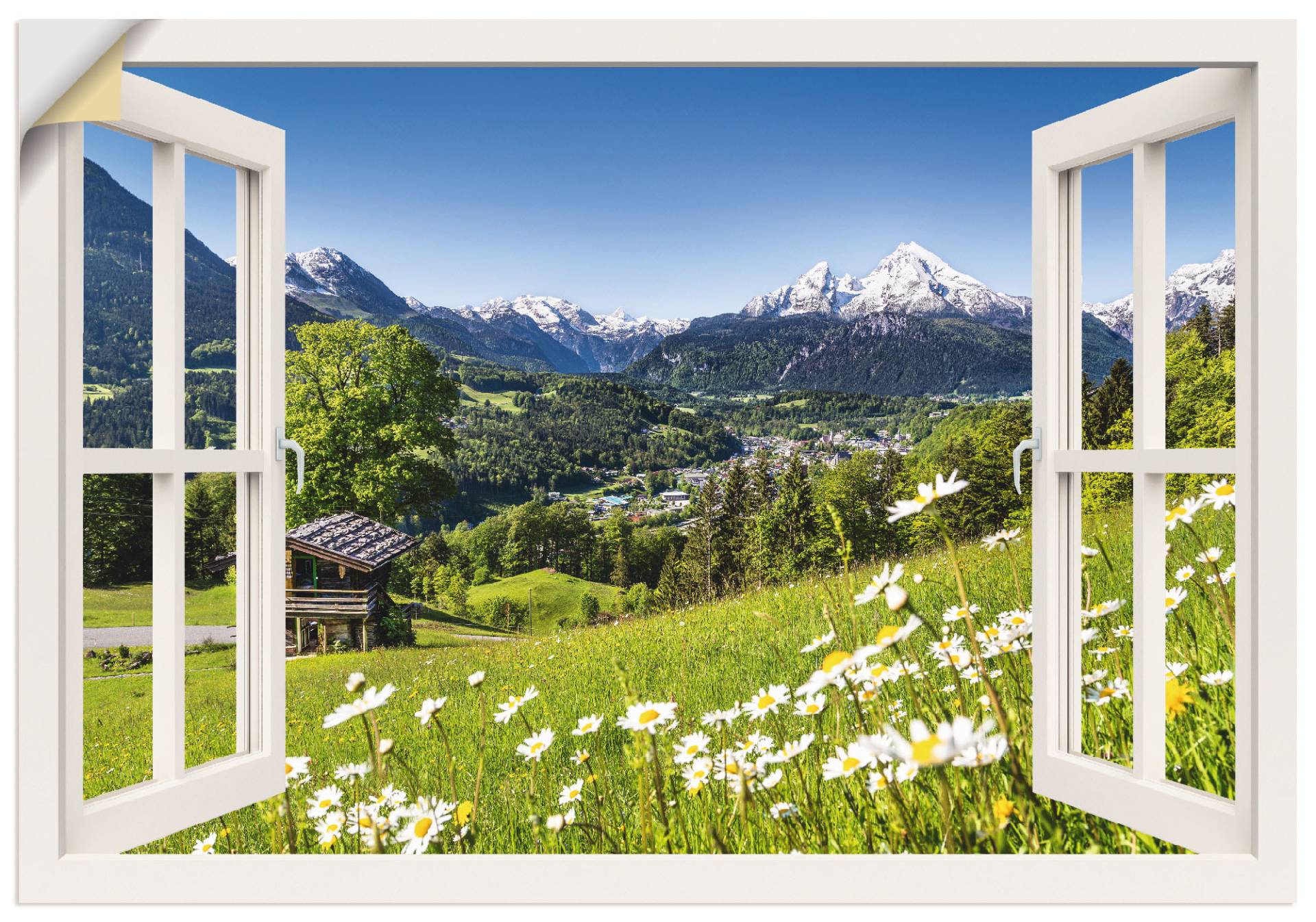 Artland Wandbild »Fensterblick Bayerischen Alpen«, Berge, (1 St.), als Alubild, Leinwandbild, Wandaufkleber oder Poster in versch. Grössen Artland Wandbild »Fensterblick Bayerischen Alpen«, Berge, (1 St.), als Alubild, Leinwandbild, Wandaufkleber oder Poster in versch. Grössen von Artland