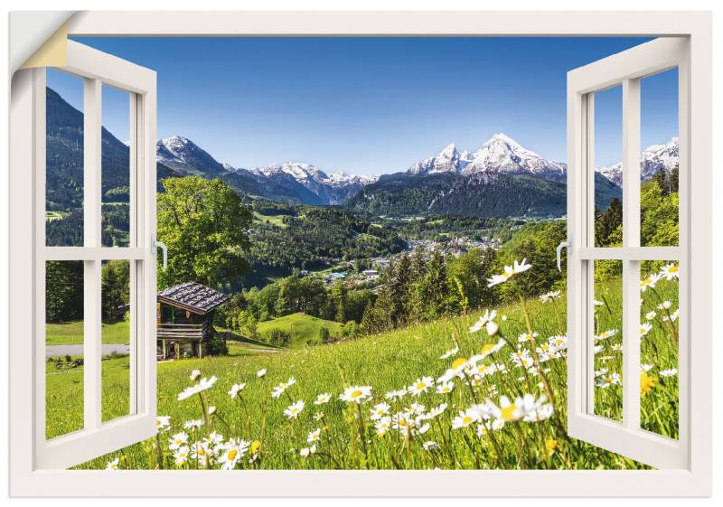 Artland Wandbild »Fensterblick Bayerischen Alpen«, Berge, (1 St.), als Alubild, Leinwandbild, Wandaufkleber oder Poster in versch. Grössen von Artland