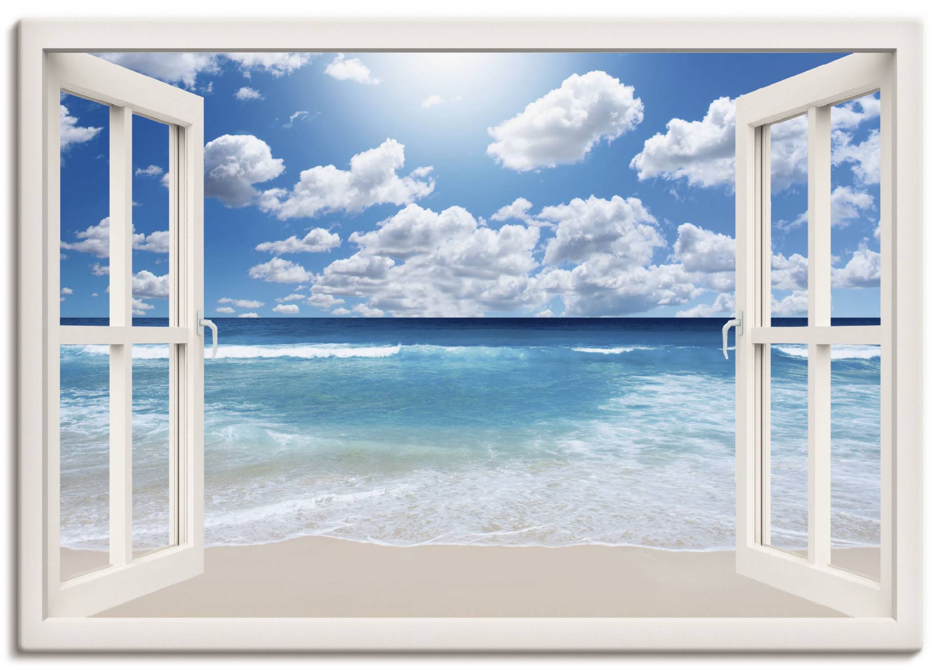 Artland Wandbild »Fensterblick Grossartige Strandlandschaft«, Fensterblick, (1 St.), als Leinwandbild, Poster, Wandaufkleber in verschied. Grössen von Artland