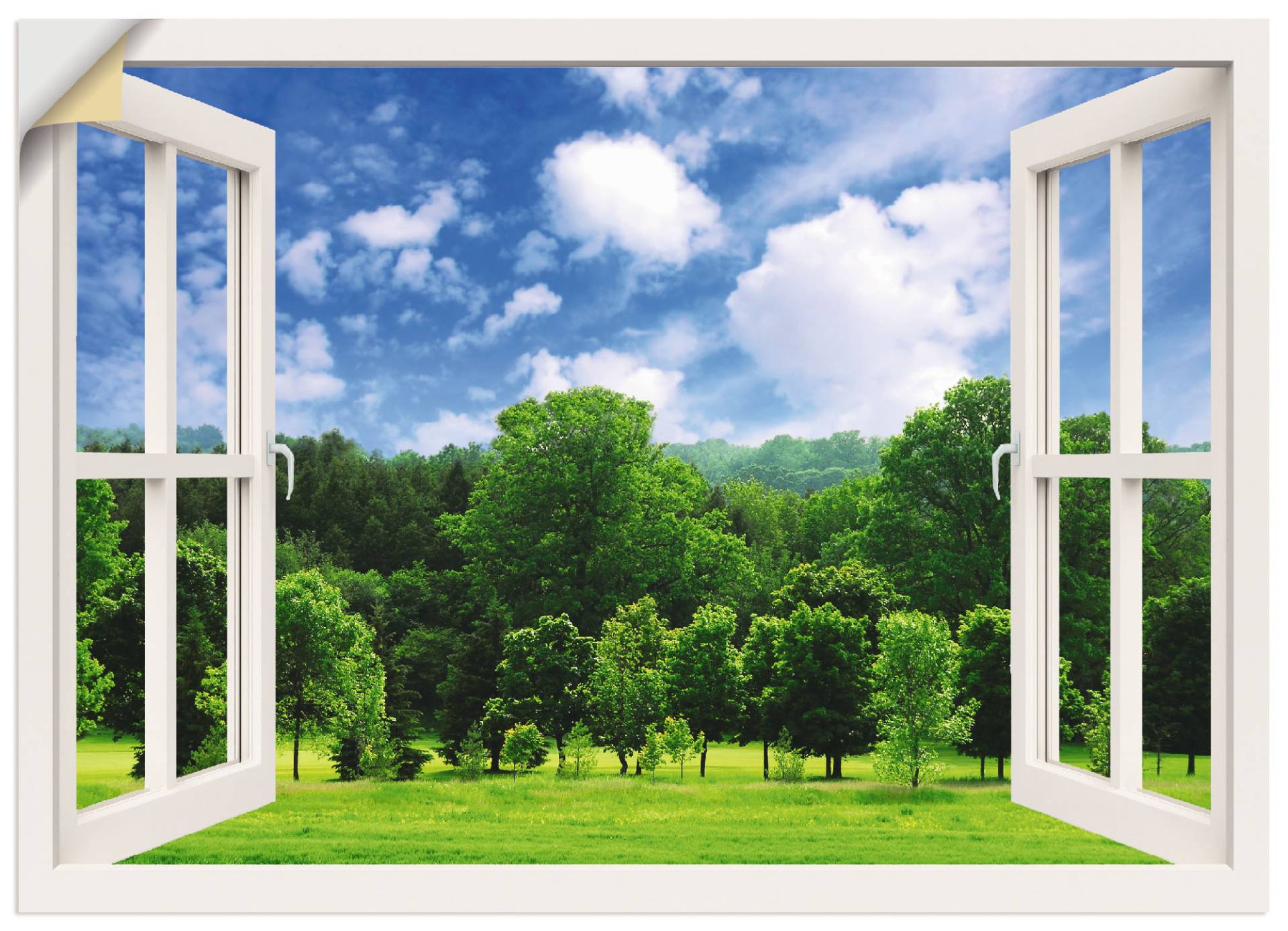 Artland Wandbild »Fensterblick - Grüner Wald«, Fensterblick, (1 St.), als Poster, Wandaufkleber in verschied. Grössen von Artland