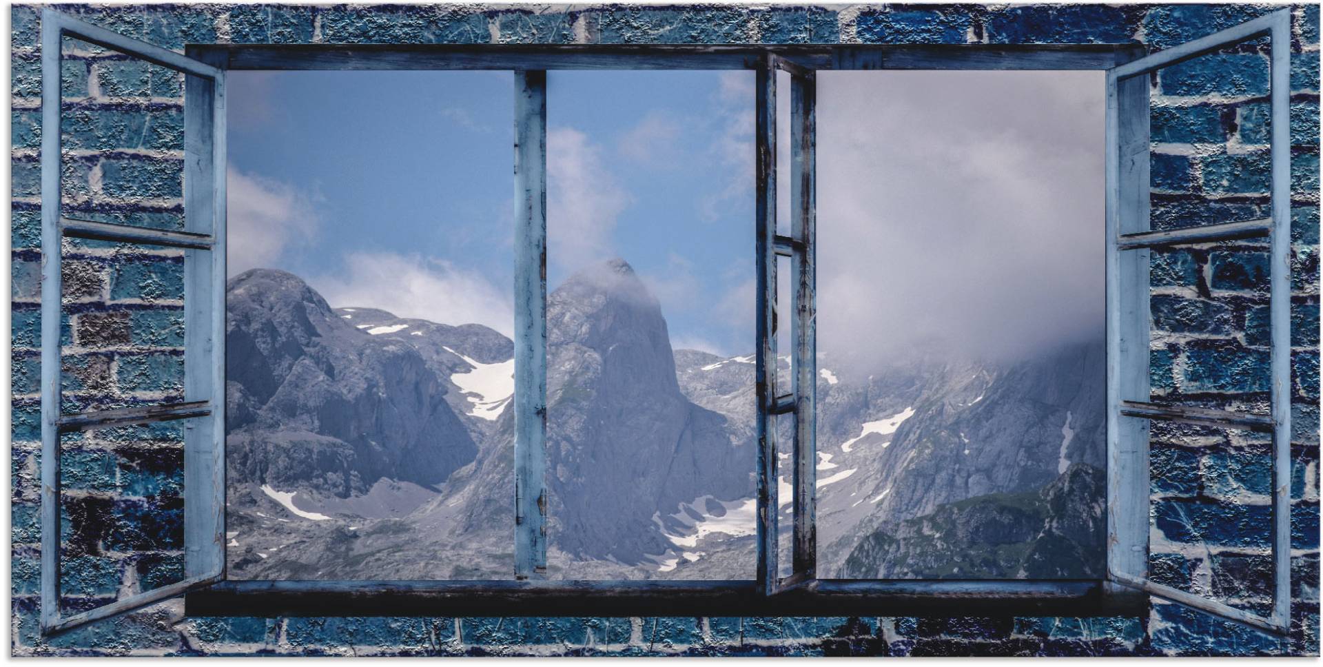 Artland Wandbild »Fensterblick - Hochkönig«, Fensterblick, (1 St.), als Alubild, Leinwandbild, Wandaufkleber oder Poster in versch. Grössen von Artland