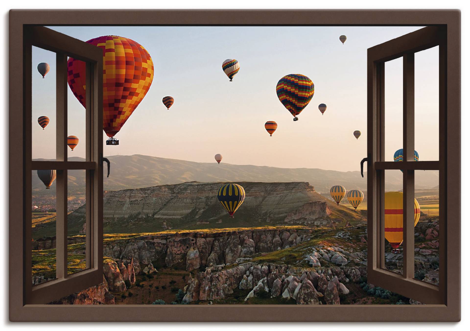 Artland Wandbild »Fensterblick Kappadokien Ballonfahrt«, Ballonfahren, (1 St.), als Leinwandbild, Poster, Wandaufkleber in verschied. Grössen von Artland