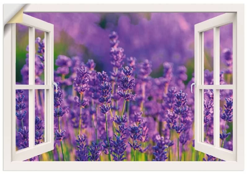 Artland Wandbild »Fensterblick Lavendelfeld in Tihany«, Blumenwiese, (1 St.), als Leinwandbild, Wandaufkleber in verschied. Grössen von Artland