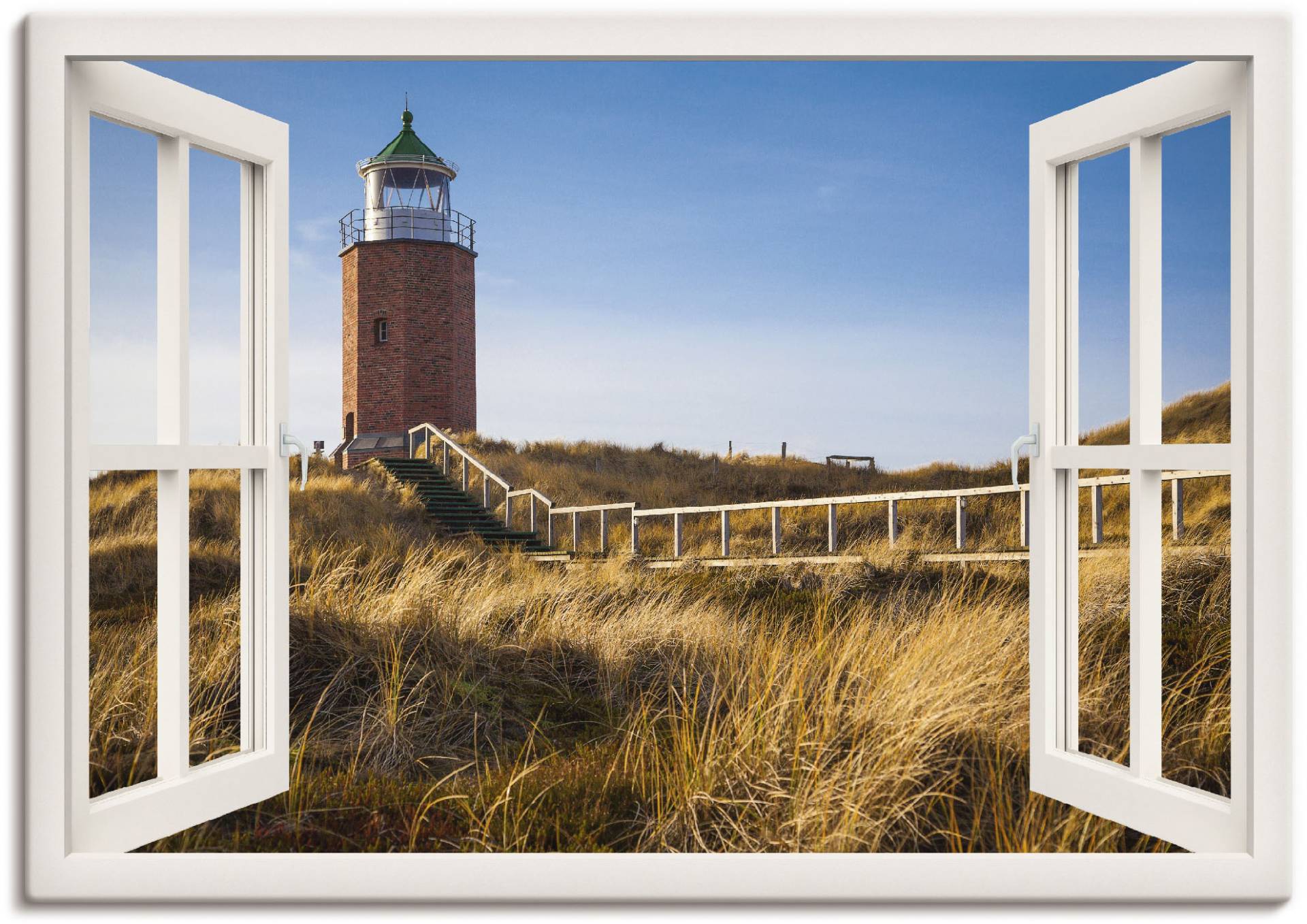 Artland Wandbild »Fensterblick Leuchtfeuer Kampen«, Fensterblick, (1 St.), als Leinwandbild in verschied. Grössen von Artland