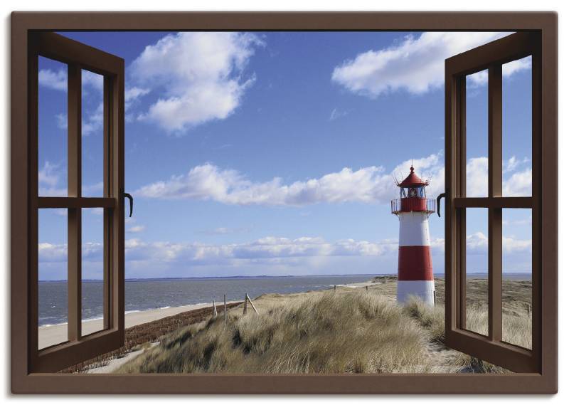 Artland Wandbild »Fensterblick - Leuchtturm Sylt«, Fensterblick, (1 St.), als Leinwandbild, Poster in verschied. Grössen von Artland