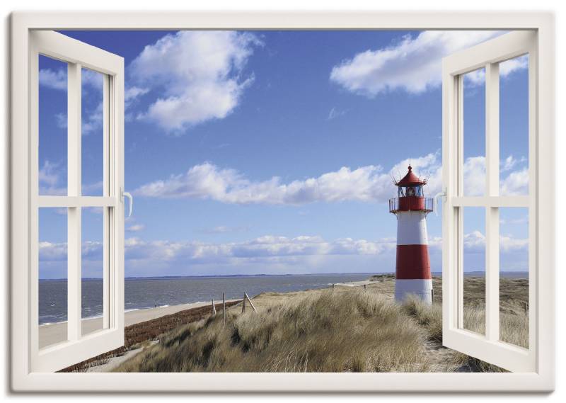 Artland Wandbild »Fensterblick - Leuchtturm Sylt«, Fensterblick, (1 St.), als Leinwandbild, Poster, Wandaufkleber in verschied. Grössen von Artland