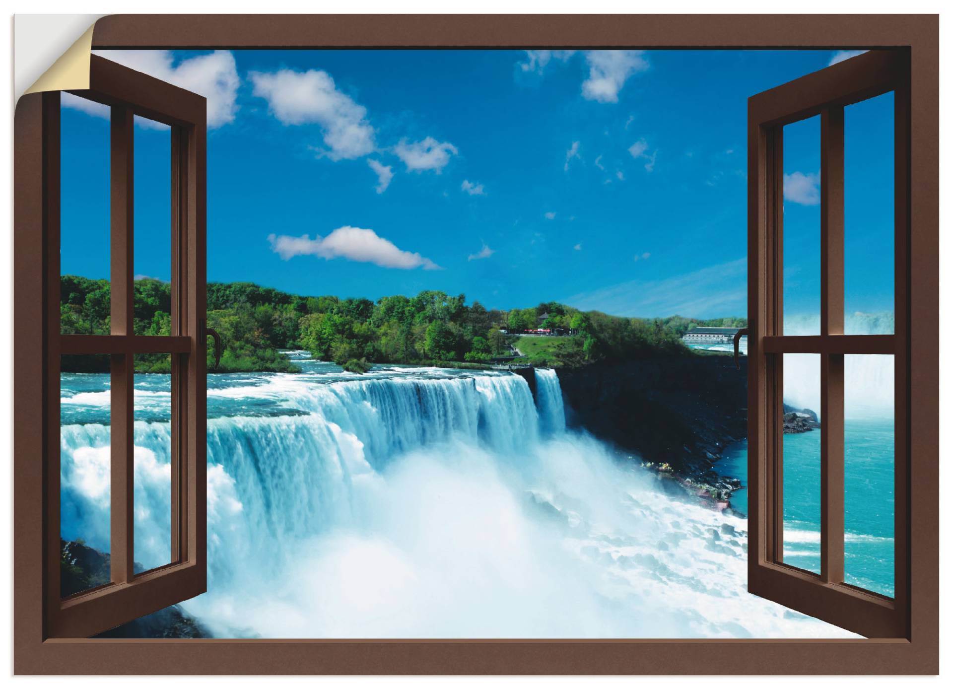 Artland Wandfolie »Fensterblick - Niagara, braun«, Fensterblick, (1 St.), selbstklebend von Artland