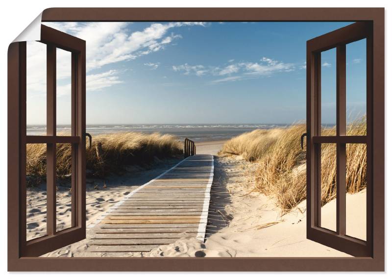 Artland Wandbild »Fensterblick Nordseestrand auf Langeoog«, Fensterblick, (1 St.), als Leinwandbild, Poster, Wandaufkleber in verschied. Grössen von Artland