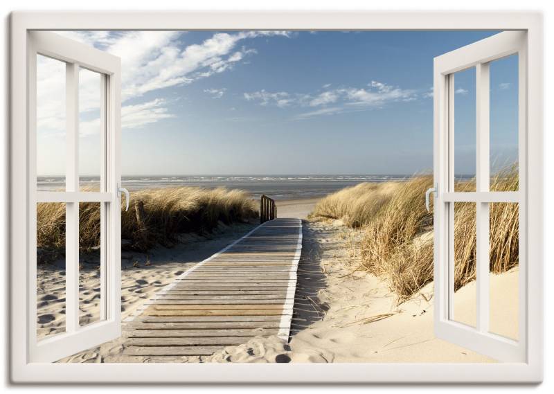 Artland Wandbild »Fensterblick Nordseestrand auf Langeoog«, Fensterblick, (1 St.), als Leinwandbild, Poster, Wandaufkleber in verschied. Grössen von Artland