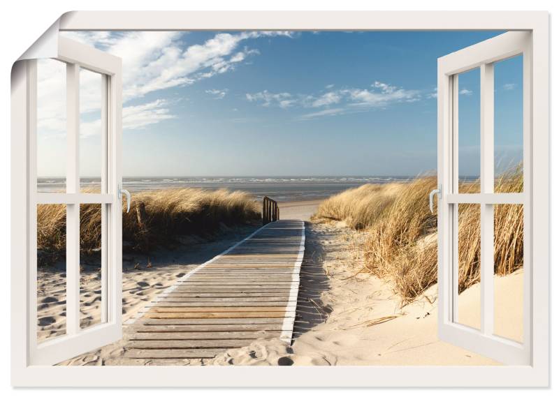 Artland Wandbild »Fensterblick Nordseestrand auf Langeoog«, Fensterblick, (1 St.), als Leinwandbild, Poster, Wandaufkleber in verschied. Grössen von Artland