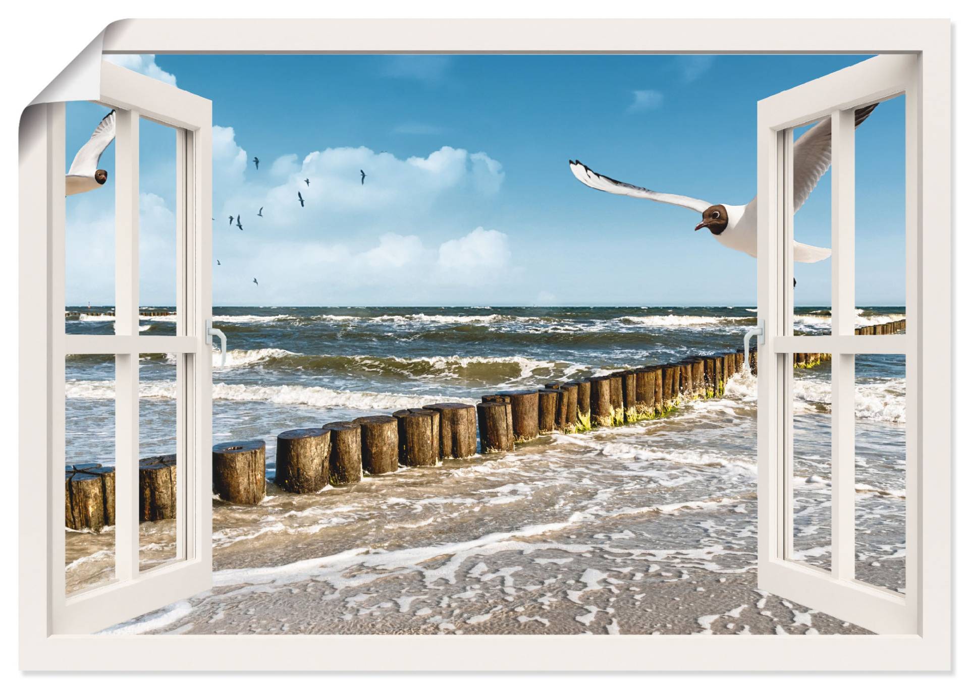 Artland Wandbild »Fensterblick - Ostsee«, Fensterblick, (1 St.), als Leinwandbild, Poster, Wandaufkleber in verschied. Grössen von Artland