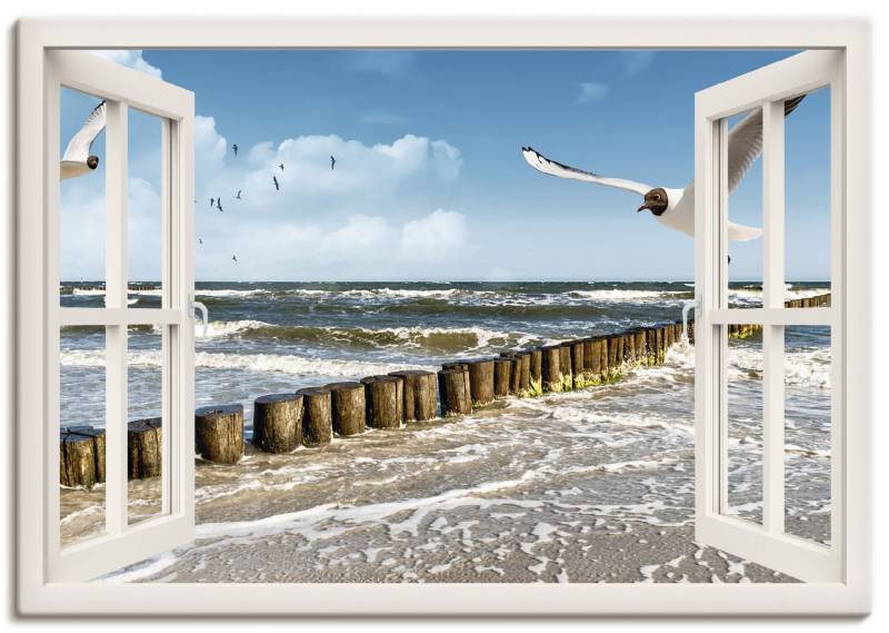 Artland Wandbild »Fensterblick - Ostsee«, Fensterblick, (1 St.), als Leinwandbild, Poster, Wandaufkleber in verschied. Grössen von Artland