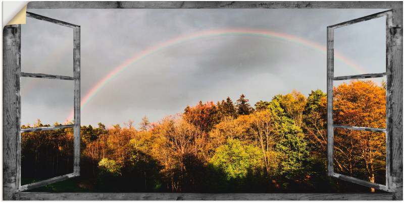 Artland Wandbild »Fensterblick - Regenbogen«, Fensterblick, (1 St.), als Leinwandbild, Wandaufkleber in verschied. Grössen von Artland