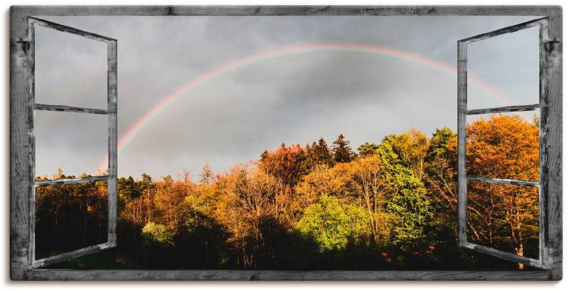 Artland Wandbild »Fensterblick - Regenbogen«, Fensterblick, (1 St.), als Leinwandbild, Wandaufkleber in verschied. Grössen von Artland