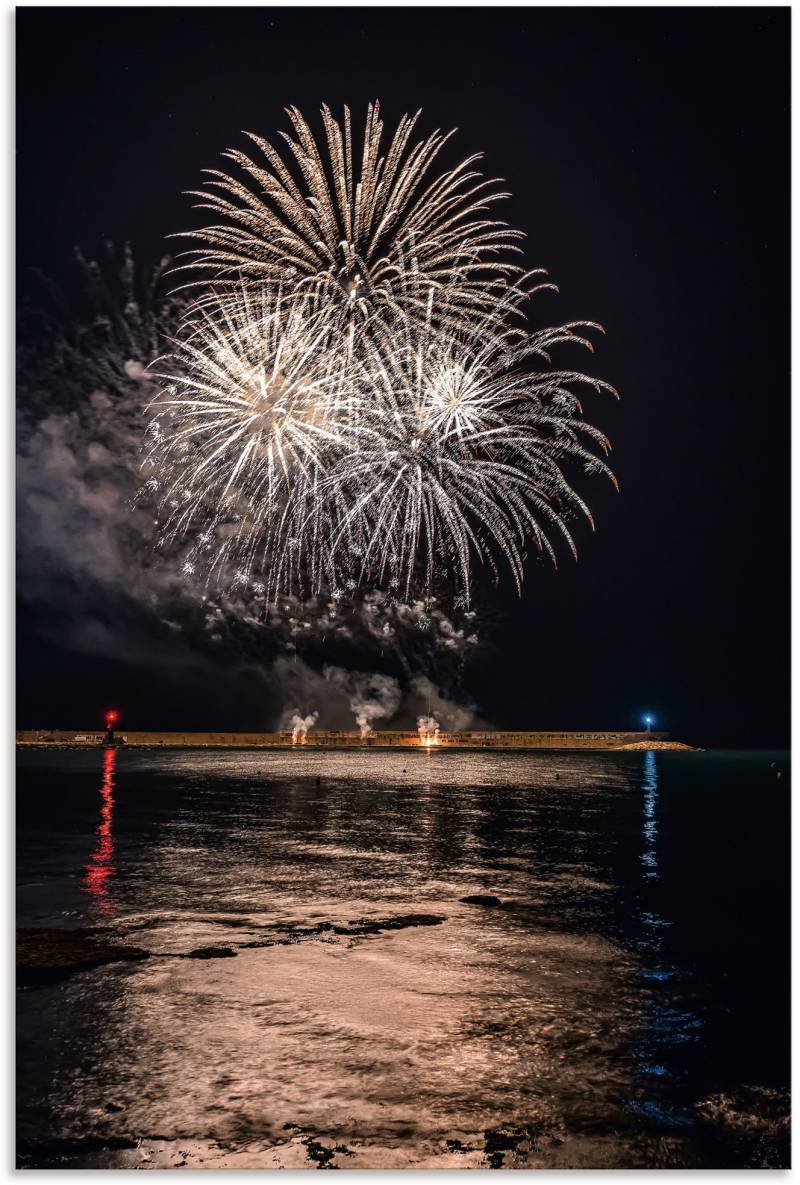 Artland Wandbild »Feuerwerk am Meer«, Himmelsbilder, (1 St.), als Alubild, Leinwandbild, Wandaufkleber oder Poster in versch. Grössen von Artland