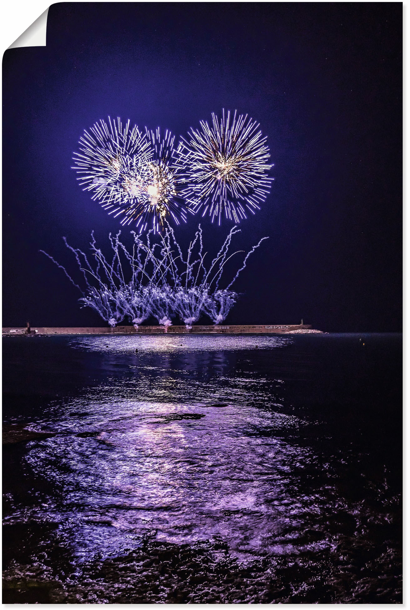 Artland Wandbild »Feuerwerk am Meer«, Silvester & Neujahr, (1 St.), als Alubild, Leinwandbild, Wandaufkleber oder Poster in versch. Grössen von Artland