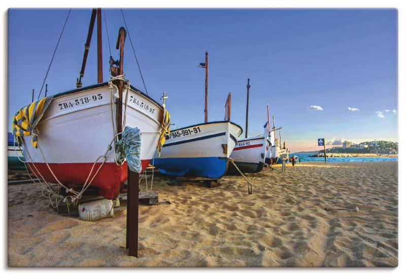 Artland Leinwandbild »Fischerboote am Strand«, Strand, (1 St.), auf Keilrahmen gespannt von Artland