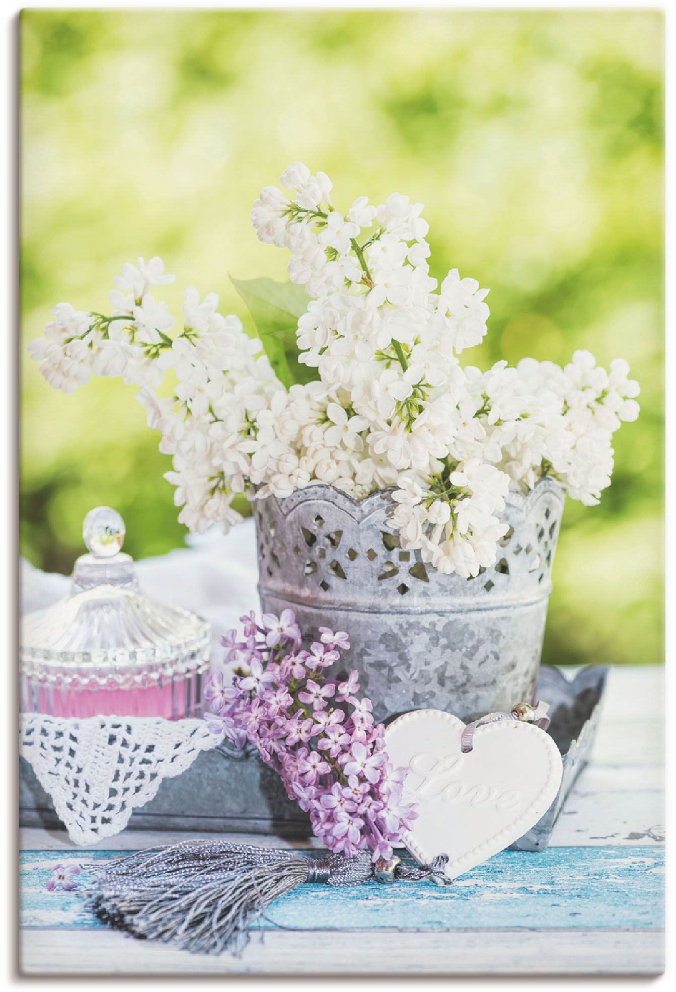 Artland Wandbild »Flieder und Shabby Chic Stillleben I«, Blumen, (1 St.), als Leinwandbild, Poster, Wandaufkleber in verschied. Grössen Artland Wandbild »Flieder und Shabby Chic Stillleben I«, Blumen, (1 St.), als Leinwandbild, Poster, Wandaufkleber in verschied. Grössen von Artland