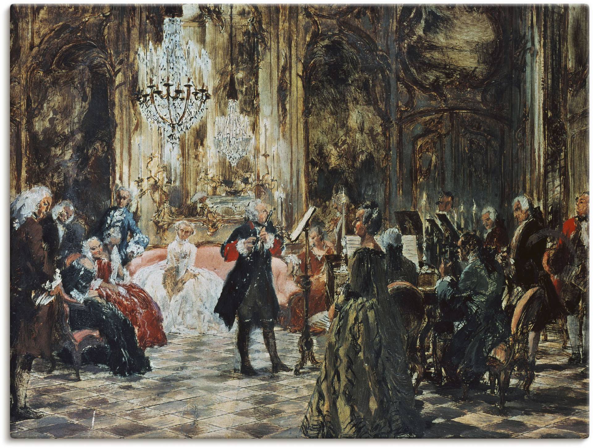 Artland Wandbild »Flötenkonzert Friedrich des Grossen.«, Orchester & Bands, (1 St.), als Leinwandbild, Poster in verschied. Grössen von Artland
