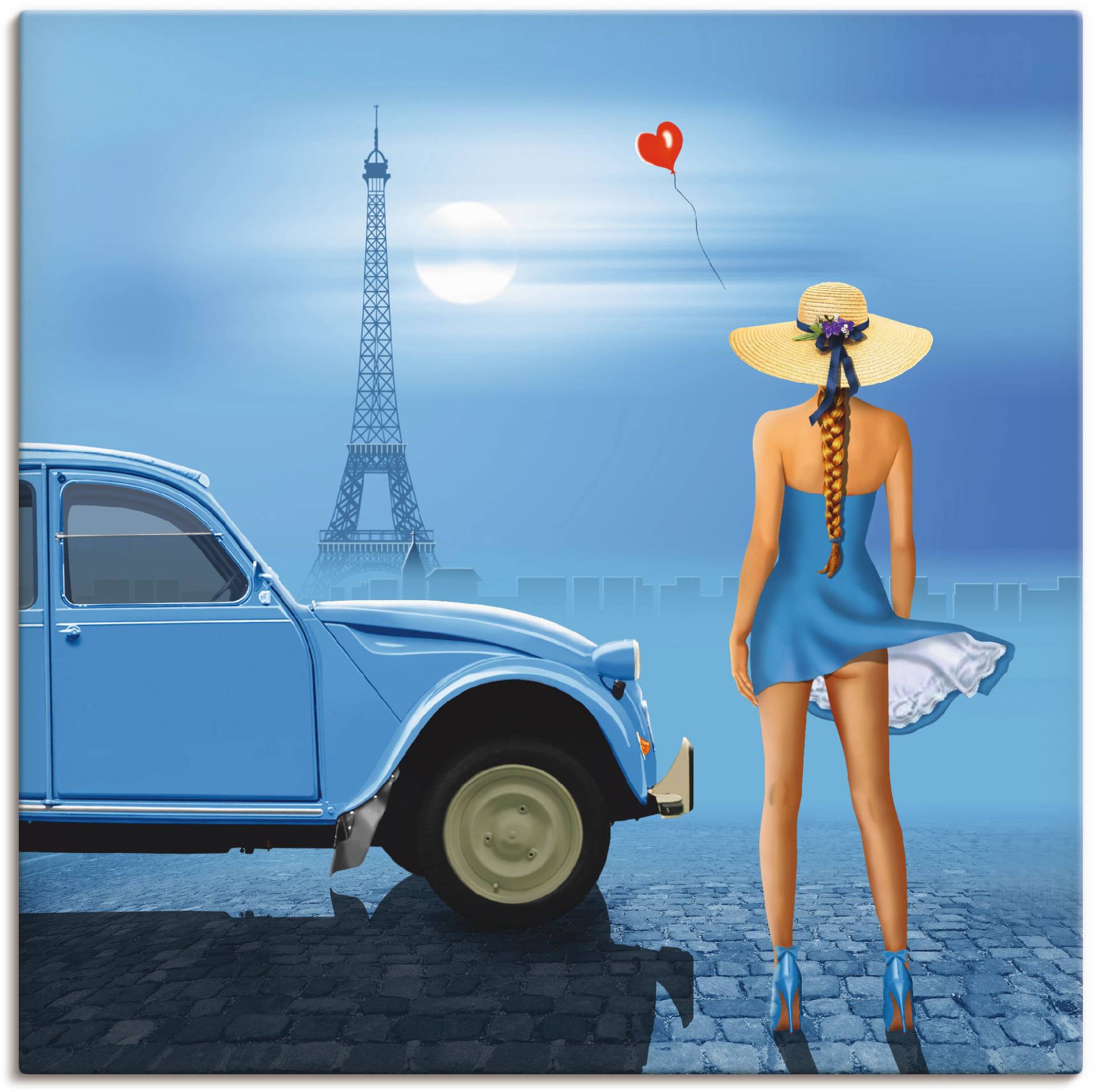 Artland Leinwandbild »Französisch Blau«, Frau, (1 St.), auf Keilrahmen gespannt von Artland