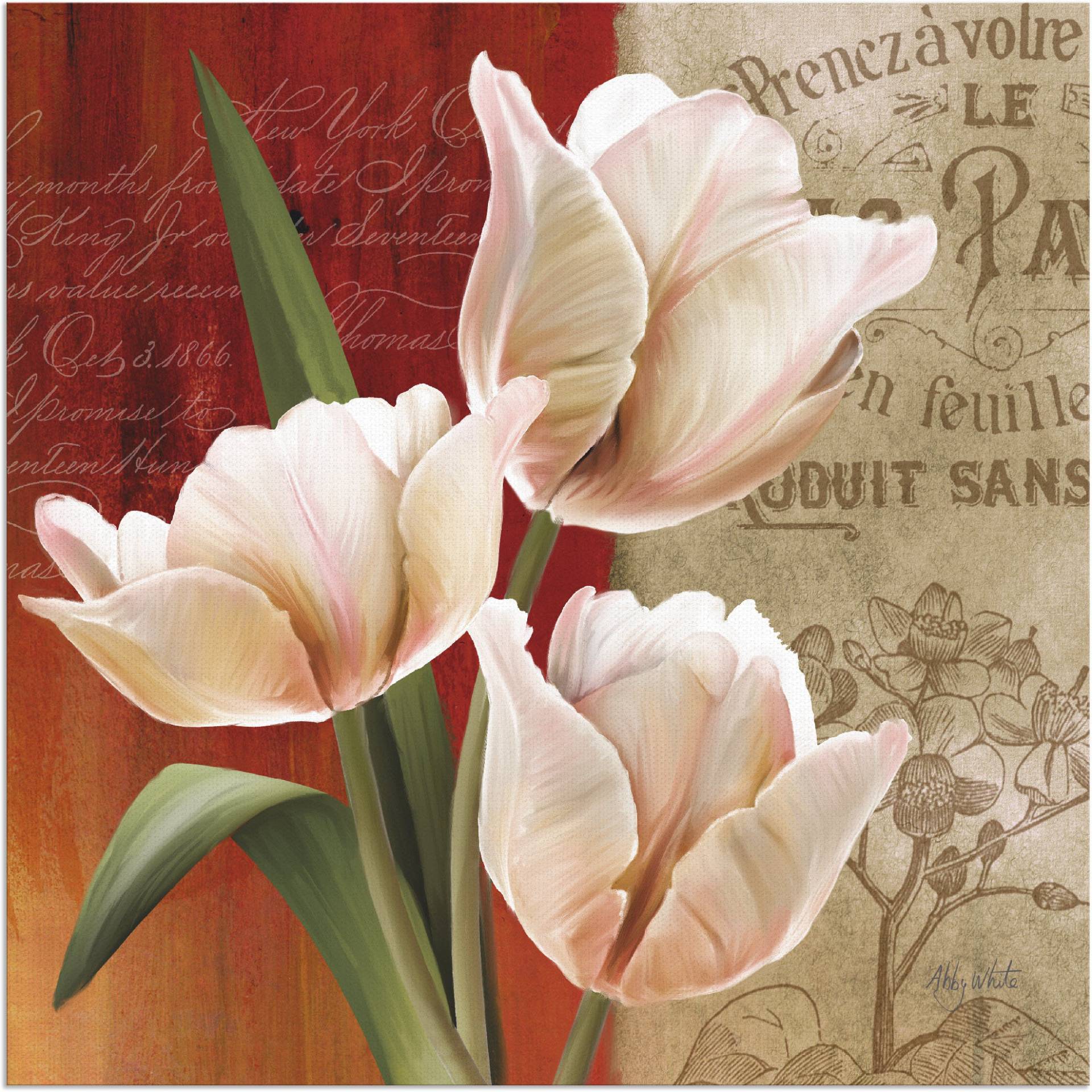 Artland Wandbild »Französische Tulpencollage«, Blumen, (1 St.), als Alubild, Leinwandbild, Wandaufkleber oder Poster in versch. Grössen von Artland