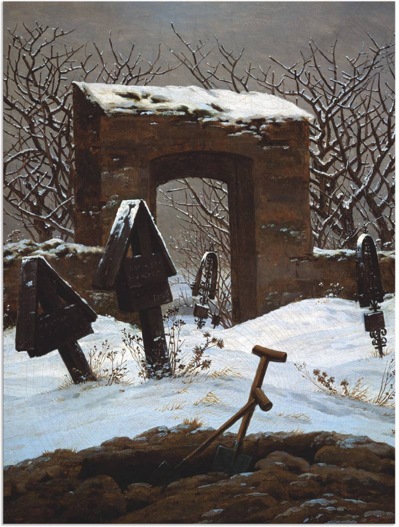 Artland Wandbild »Friedhof im Schnee«, Architektonische Elemente, (1 St.), als Alubild, Leinwandbild, Wandaufkleber oder Poster in versch. Grössen von Artland