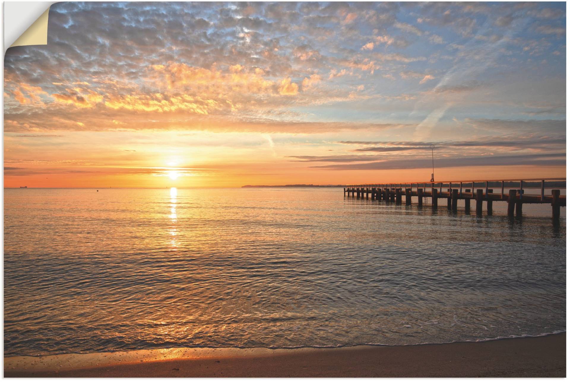 Artland Wandbild »Früh morgens an der Ostsee«, Bilder vom Sonnenuntergang & -aufgang, (1 St.), als Alubild, Outdoorbild, Leinwandbild, Poster, Wandaufkleber von Artland