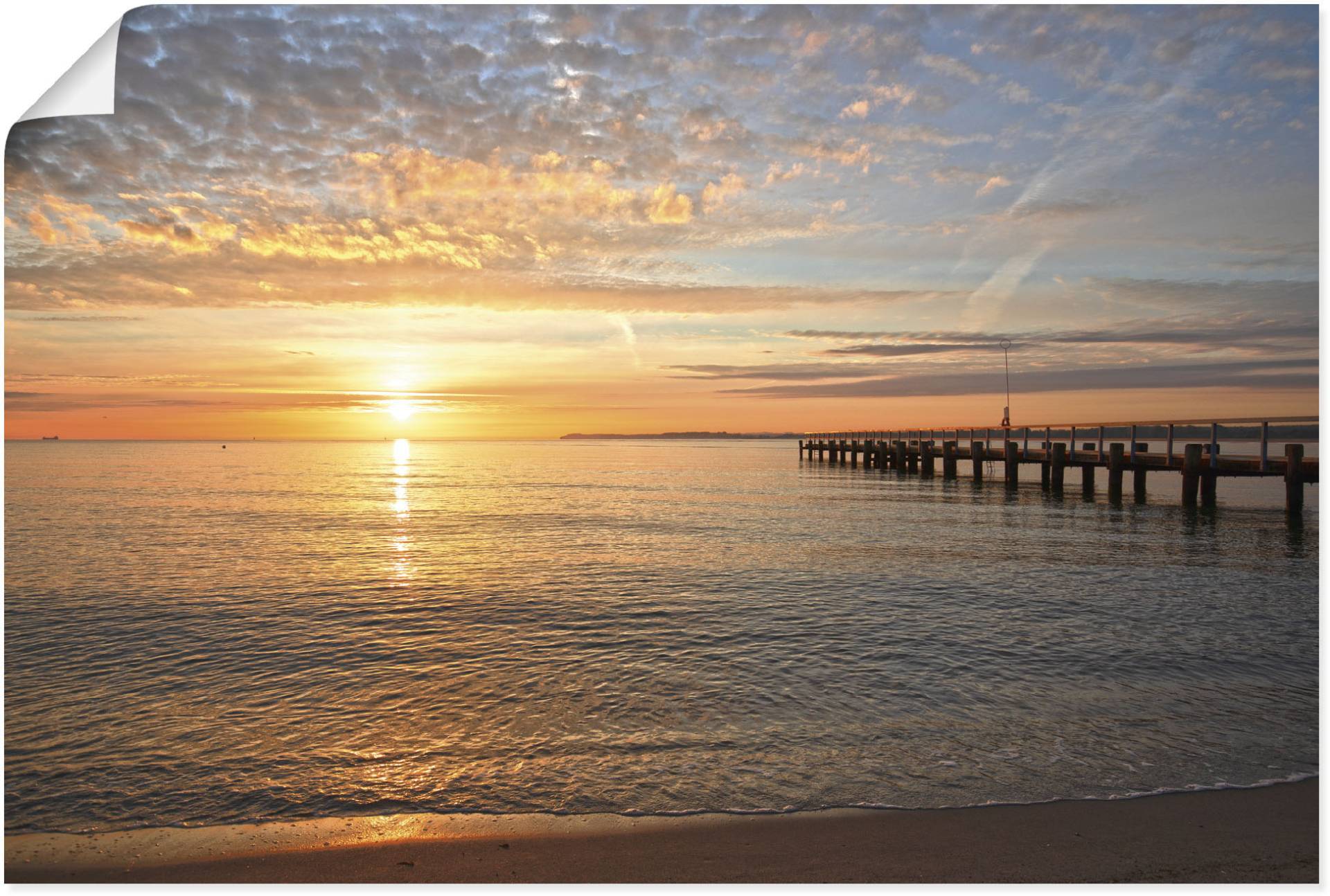Artland Wandbild »Früh morgens an der Ostsee«, Bilder vom Sonnenuntergang & -aufgang, (1 St.), als Alubild, Outdoorbild, Leinwandbild, Poster, Wandaufkleber von Artland