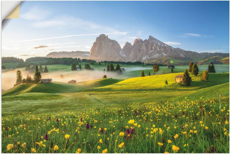 Artland Wandbild »Frühling auf der Seiser Alm«, Berge & Alpenbilder, (1 St.), als Alubild, Leinwandbild, Wandaufkleber oder Poster in versch. Grössen von Artland