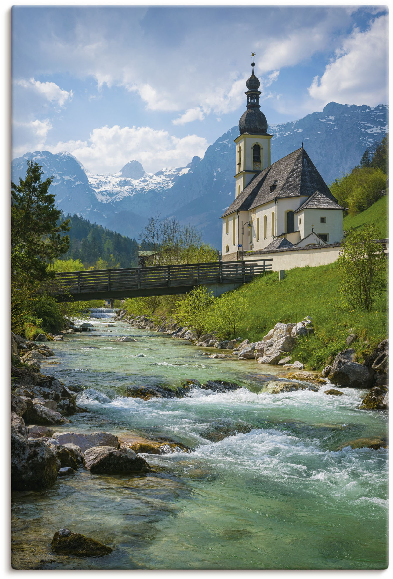 Artland Wandbild »Frühling in Ramsau«, Seebilder, (1 St.), als Alubild, Leinwandbild, Wandaufkleber oder Poster in versch. Grössen von Artland