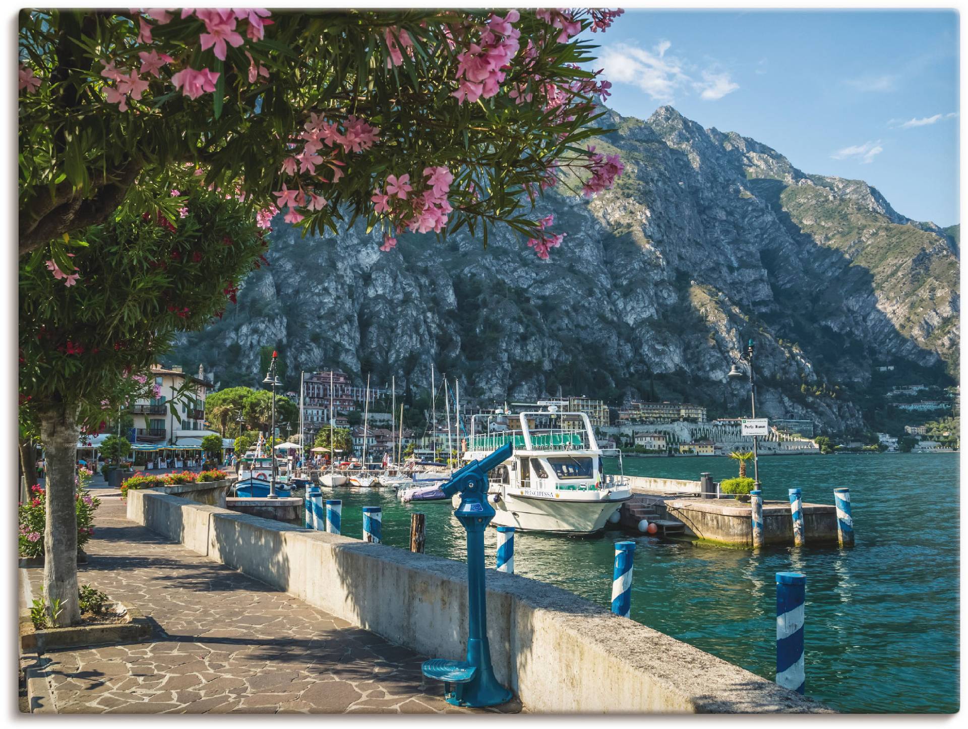 Artland Leinwandbild »Gardasee Hafen Limone sul Garda I«, Europa, (1 St.), auf Keilrahmen gespannt von Artland