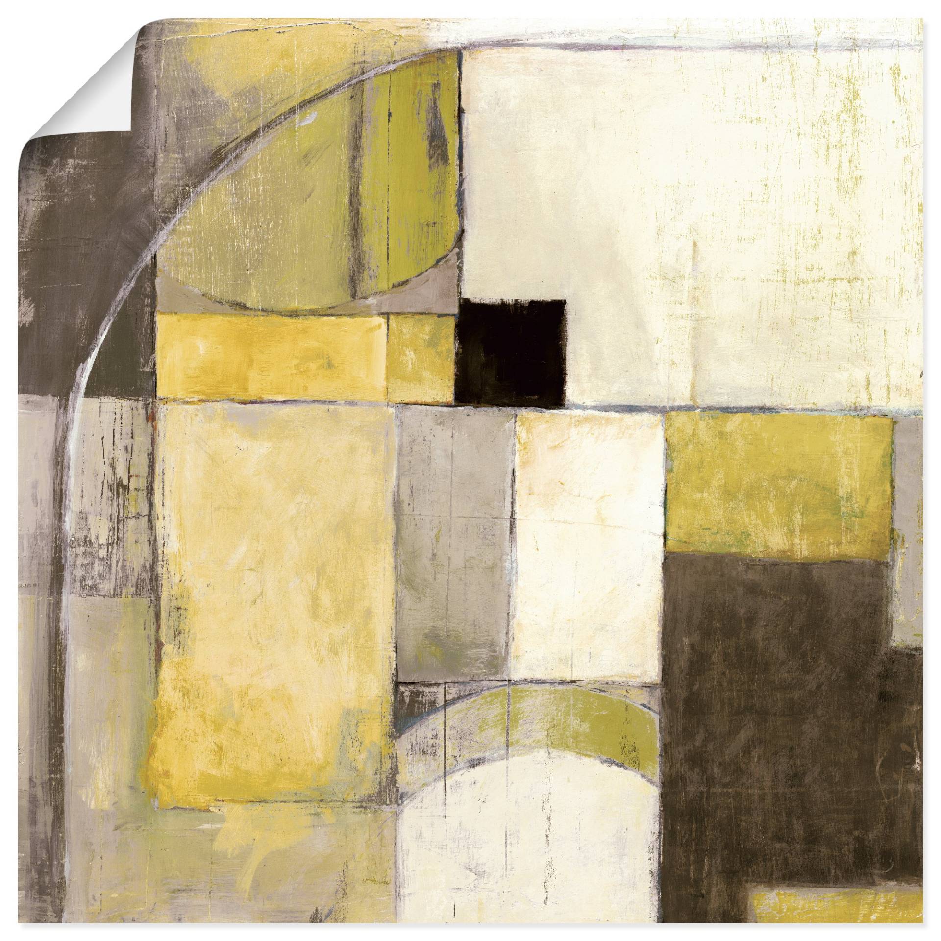 Artland Wandbild »Gelb-Grauer Übergang«, Muster, (1 St.), als Leinwandbild, Poster in verschied. Grössen von Artland