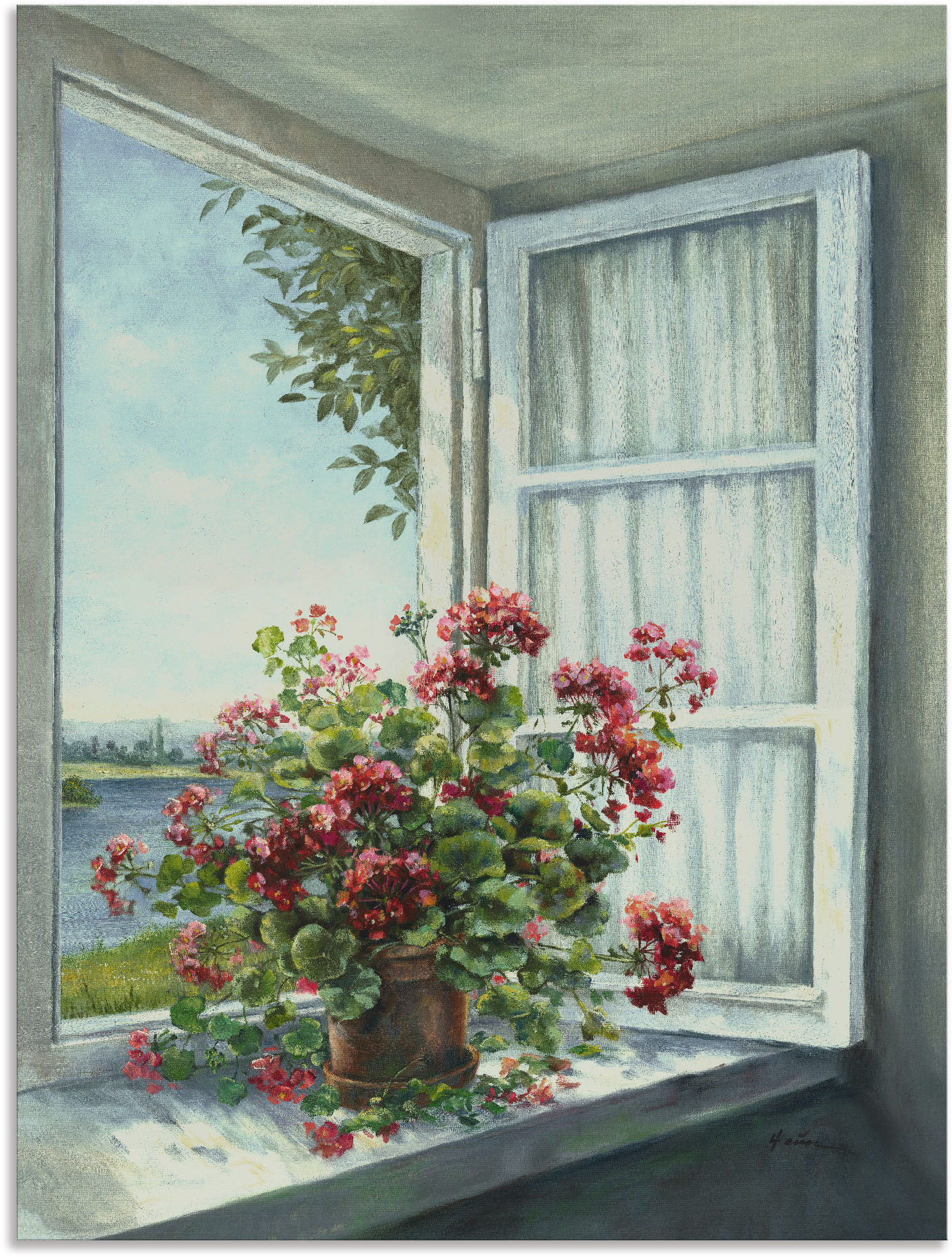 Artland Wandbild »Geranien am Fenster«, Blumen, (1 St.), als Alubild, Outdoorbild, Leinwandbild, Poster, Wandaufkleber von Artland