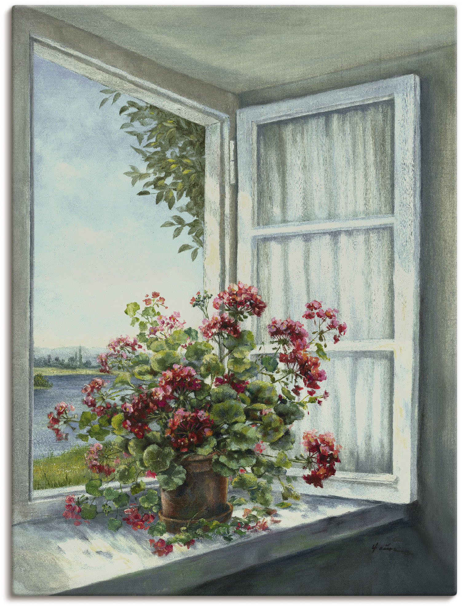 Artland Wandbild »Geranien am Fenster«, Blumen, (1 St.), als Alubild, Outdoorbild, Leinwandbild, Poster, Wandaufkleber von Artland