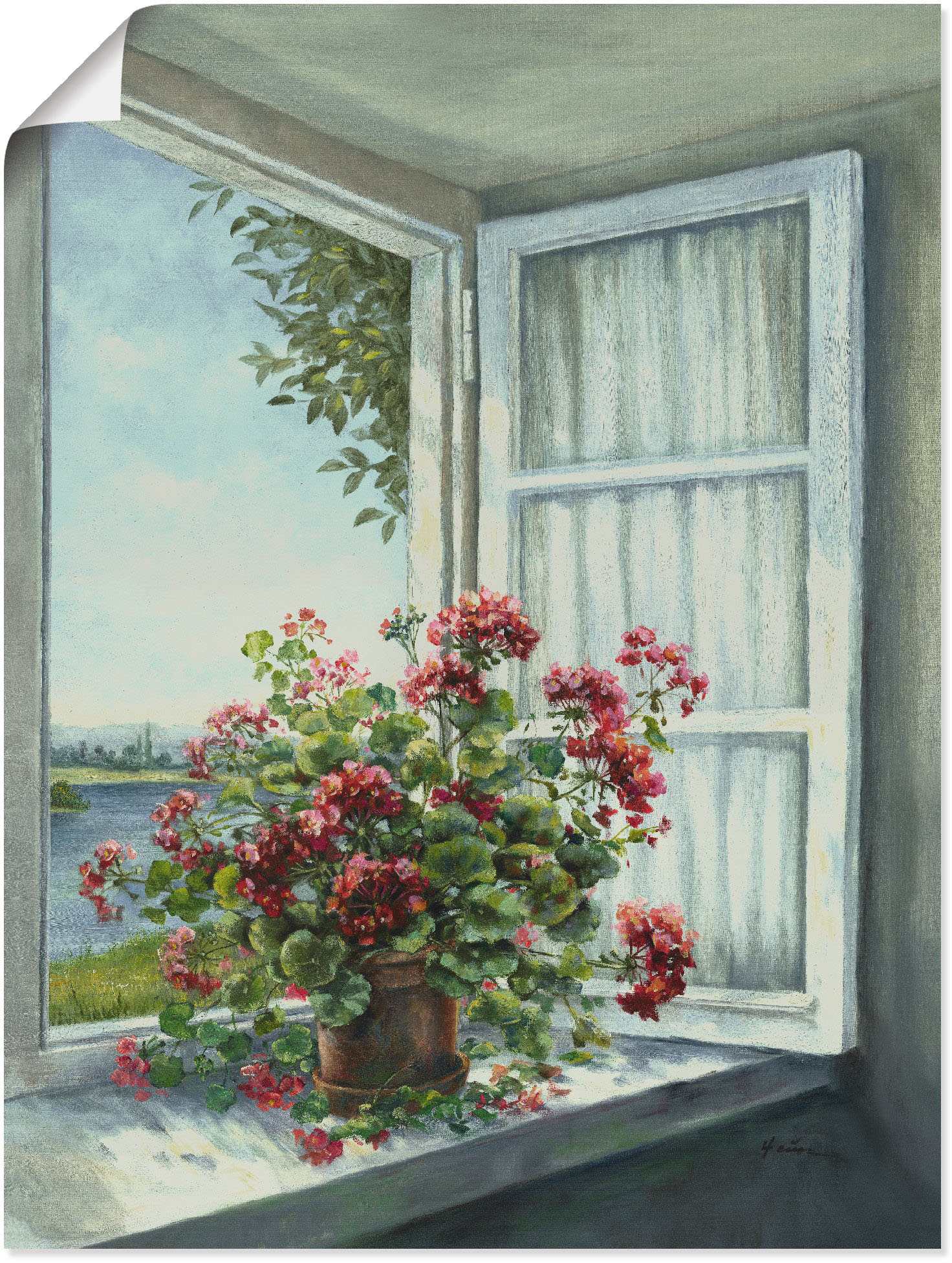 Artland Wandbild »Geranien am Fenster«, Blumen, (1 St.), als Alubild, Outdoorbild, Leinwandbild, Poster, Wandaufkleber von Artland