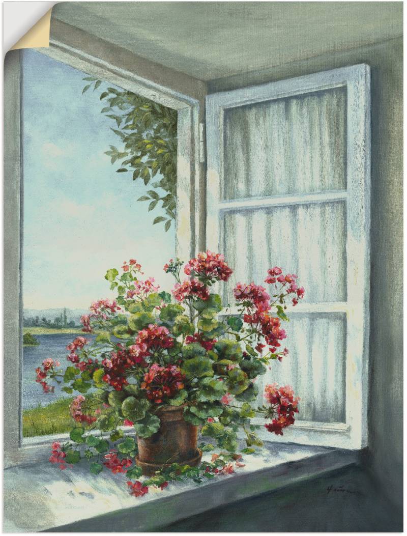 Artland Wandbild »Geranien am Fenster«, Blumen, (1 St.), als Alubild, Outdoorbild, Leinwandbild, Poster, Wandaufkleber von Artland