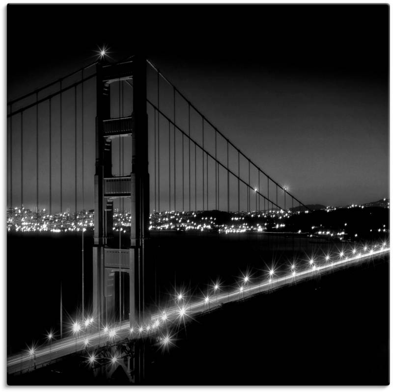 Artland Leinwandbild »Golden Gate Bridge am Abend I«, Amerika, (1 St.), auf Keilrahmen gespannt von Artland